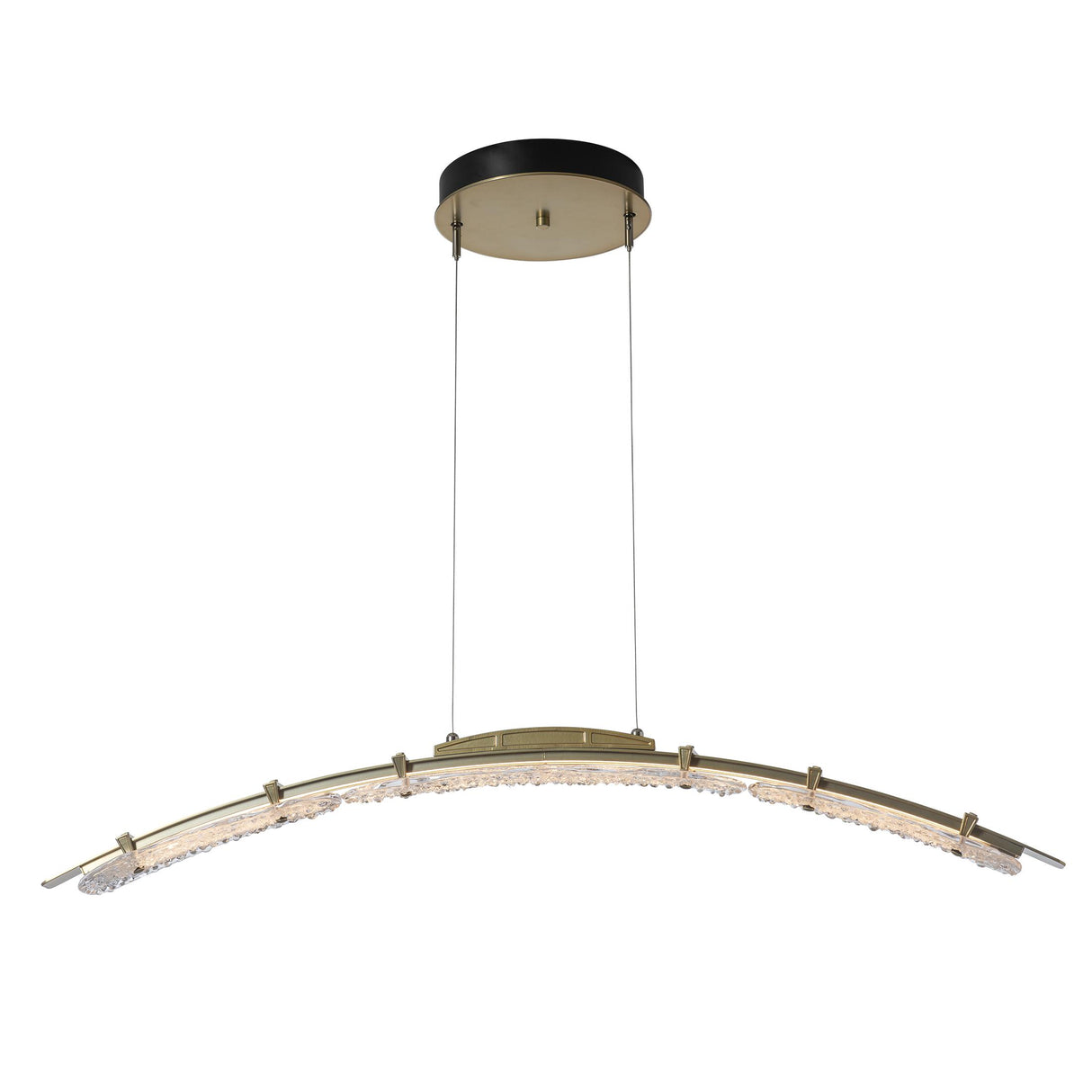 Hubbardton Forge 2023 Modern Brass Clear Glass (ZM) Standard Glissade Large LED Pendant