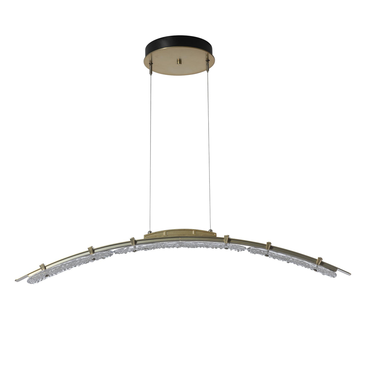Hubbardton Forge 2023 Modern Brass Clear Glass (ZM) Standard Glissade Large LED Pendant