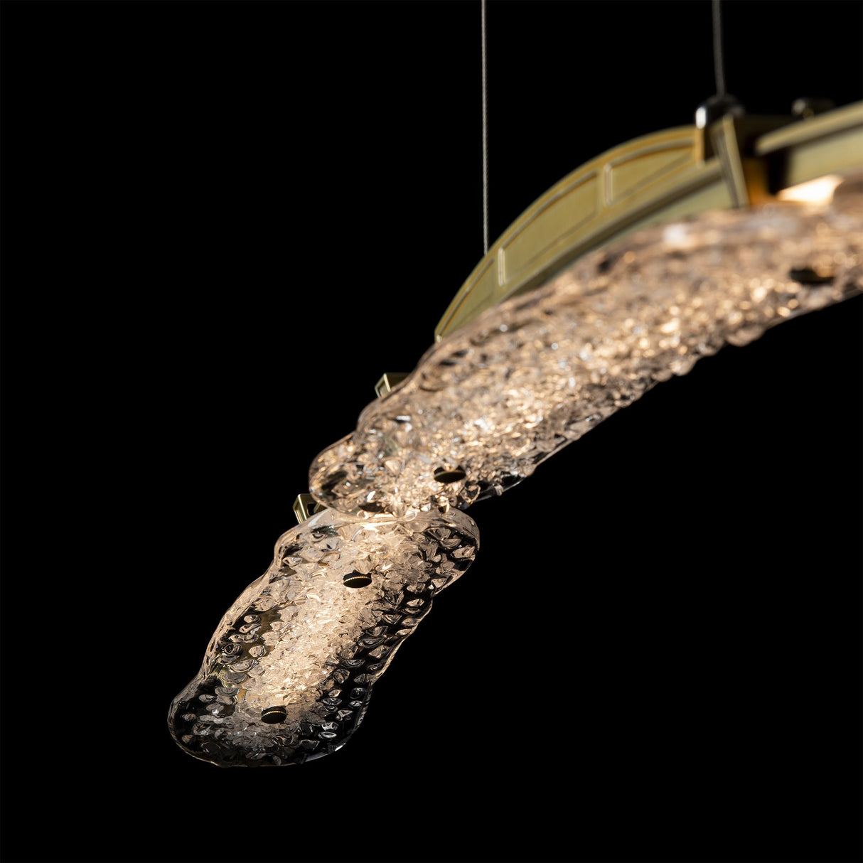 Hubbardton Forge 2023 Modern Brass Clear Glass (ZM) Standard Glissade Large LED Pendant