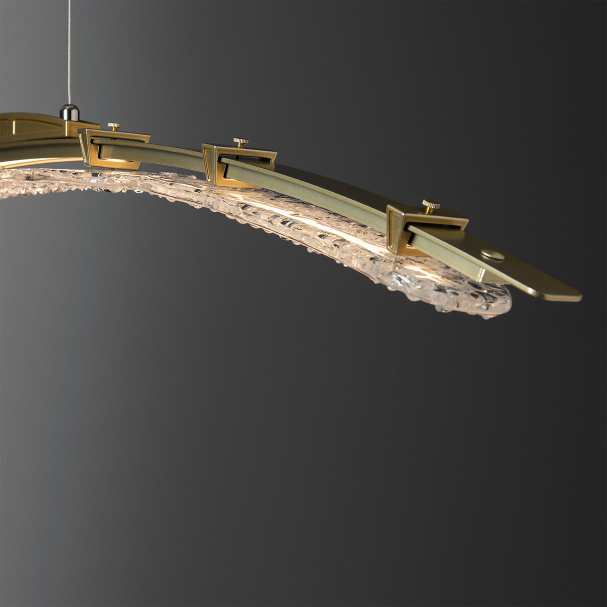 Hubbardton Forge 2023 Modern Brass Clear Glass (ZM) Standard Glissade Large LED Pendant