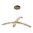 Hubbardton Forge 2023 Modern Brass Clear Glass (ZM) Standard Glissade Double Large LED Pendant