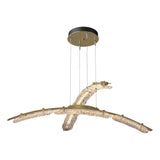 Hubbardton Forge 2023 Modern Brass Clear Glass (ZM) Standard Glissade Double Large LED Pendant