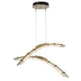 Hubbardton Forge 2023 Modern Brass Clear Glass (ZM) Standard Glissade Double Large LED Pendant