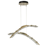 Hubbardton Forge 2023 Modern Brass Clear Glass (ZM) Standard Glissade Double Large LED Pendant