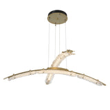 Hubbardton Forge 2023 Modern Brass Clear Glass (ZM) Standard Glissade Double Large LED Pendant