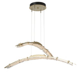 Hubbardton Forge 2023 Modern Brass Clear Glass (ZM) Standard Glissade Double Large LED Pendant