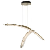 Hubbardton Forge 2023 Modern Brass Clear Glass (ZM) Standard Glissade Double Large LED Pendant