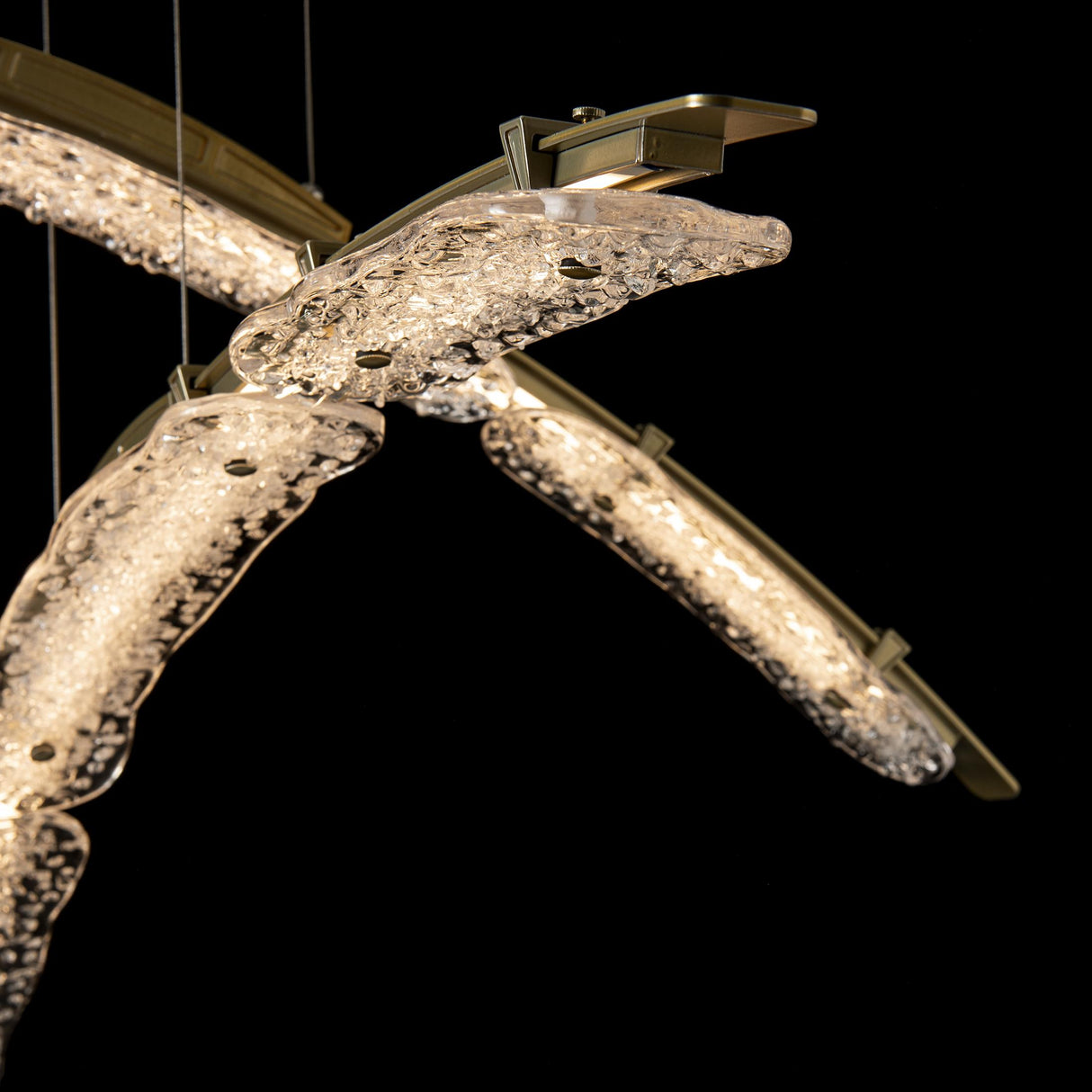Hubbardton Forge 2023 Modern Brass Clear Glass (ZM) Standard Glissade Double Large LED Pendant