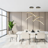 Hubbardton Forge 2023 Modern Brass Clear Glass (ZM) Standard Glissade Double Large LED Pendant
