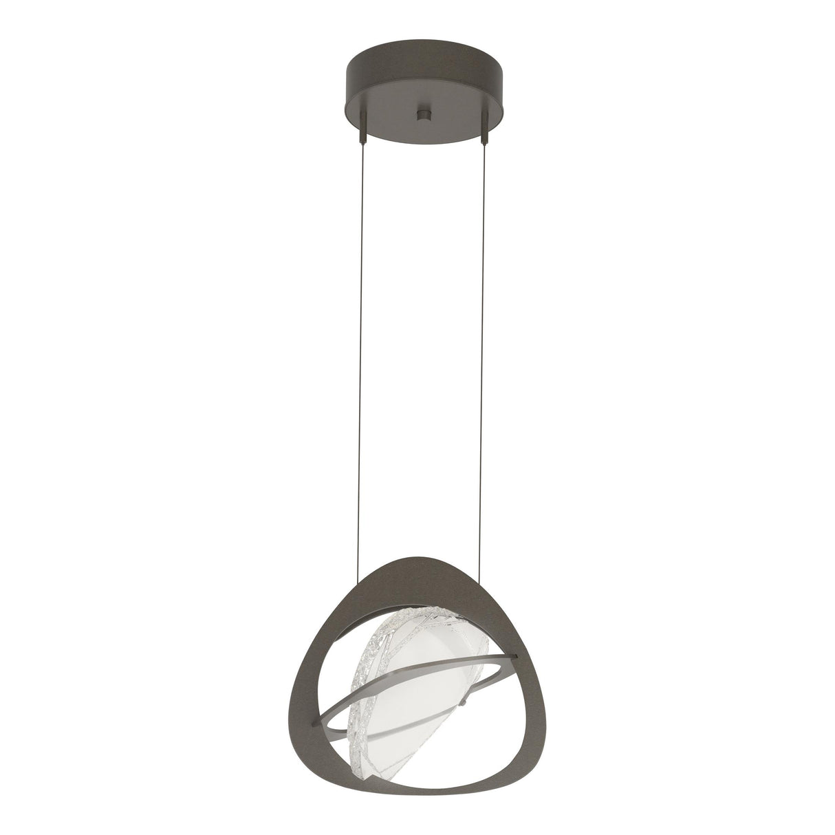 Hubbardton Forge 2018 Dark Smoke Clear Glass (ZM) Standard Venn Pendant