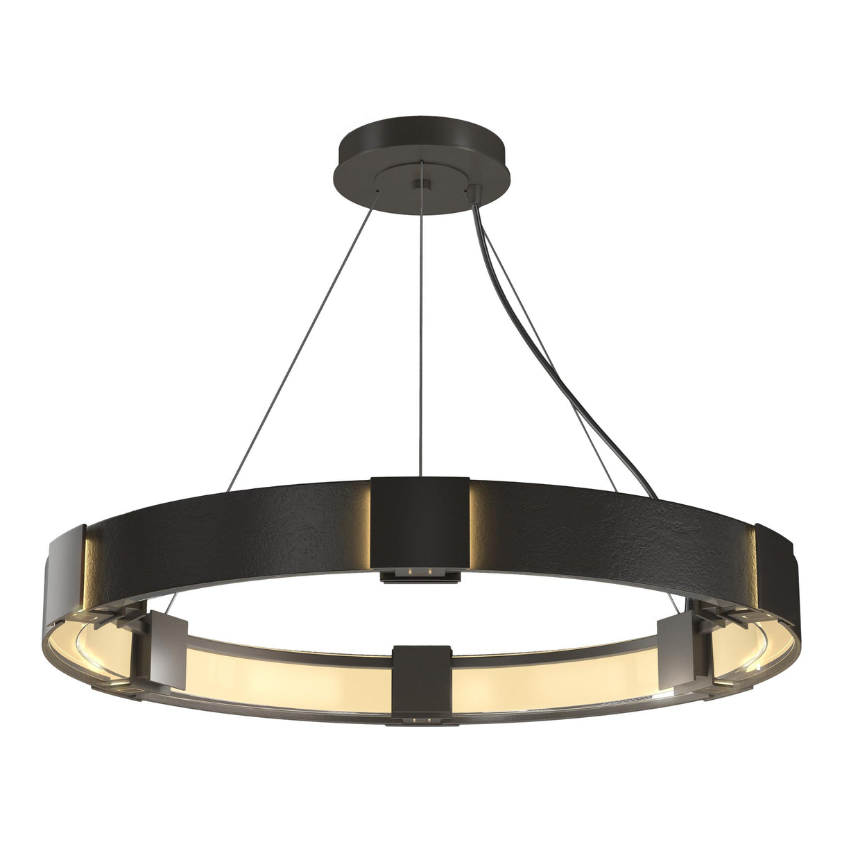 Hubbardton Forge 2011 Dark Smoke Clear Glass (ZM) Standard Aura Pendant