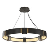 Hubbardton Forge 2011 Dark Smoke Clear Glass (ZM) Standard Aura Pendant