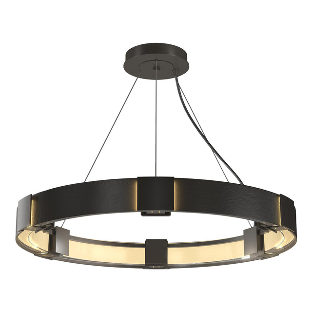 Hubbardton Forge 2011 Dark Smoke Clear Glass (ZM) Standard Aura Pendant