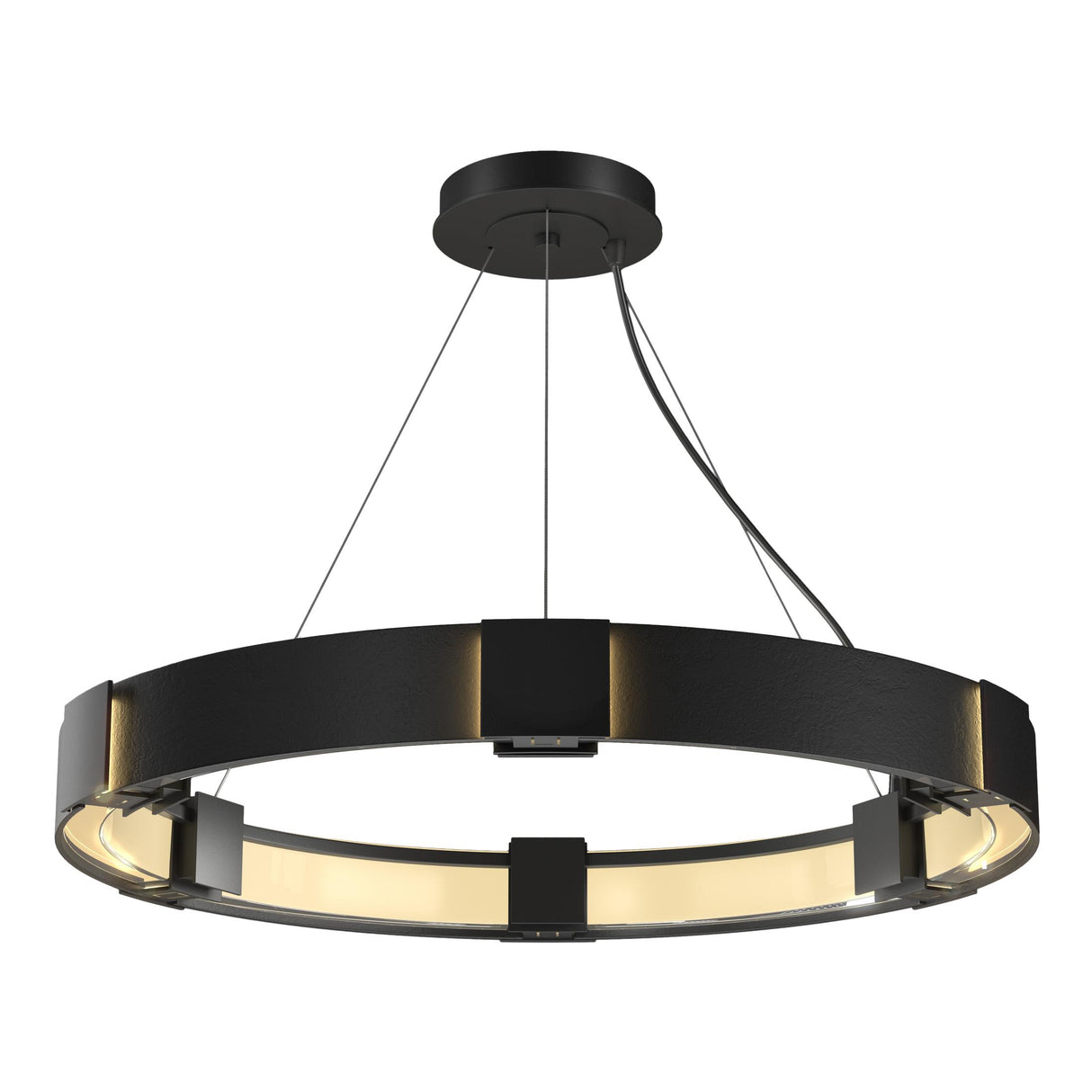 Hubbardton Forge 2011 Black Clear Glass (ZM) Standard Aura Pendant