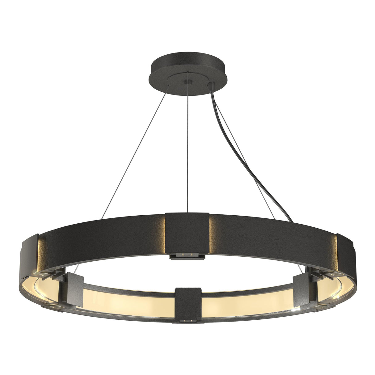 Hubbardton Forge 2011 Natural Iron Clear Glass (ZM) Standard Aura Pendant