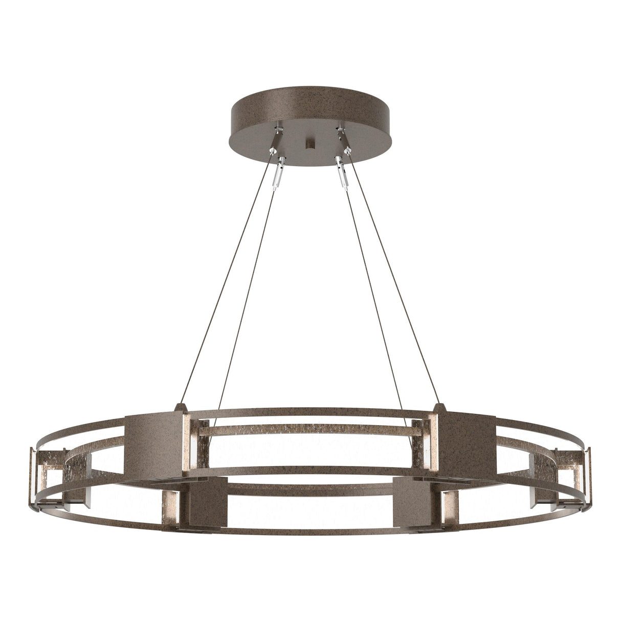 Hubbardton Forge 2022 Bronze Seeded Clear Glass (II) Standard Aura Glass Pendant
