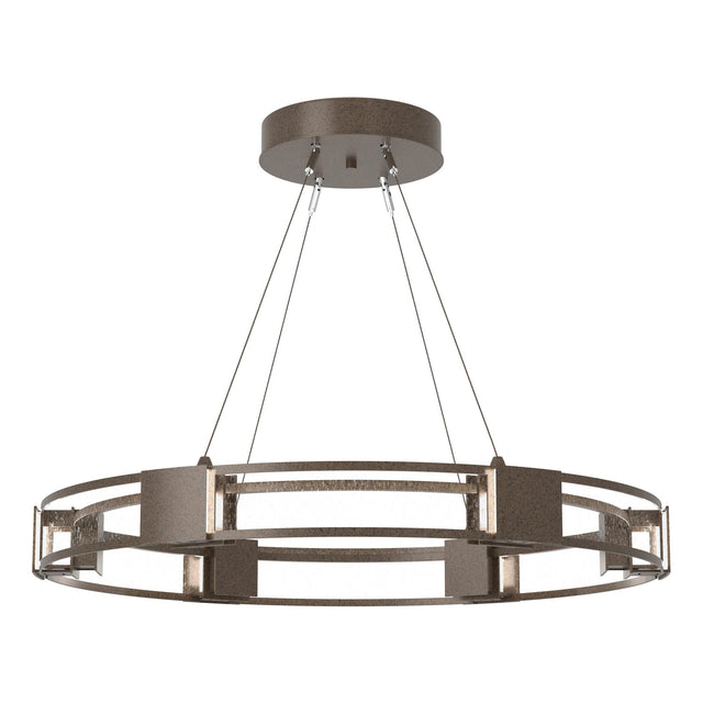 Hubbardton Forge 2022 Bronze Seeded Clear Glass (II) Standard Aura Glass Pendant