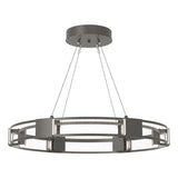 Hubbardton Forge 2022 Dark Smoke Seeded Clear Glass (II) Standard Aura Glass Pendant