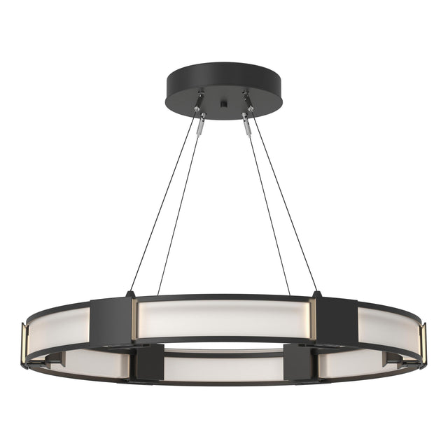 Hubbardton Forge 2022 Black Frosted Glass (FD) Standard Aura Glass Pendant