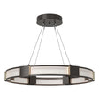 Hubbardton Forge 2022 Oil Rubbed Bronze Frosted Glass (FD) Standard Aura Glass Pendant