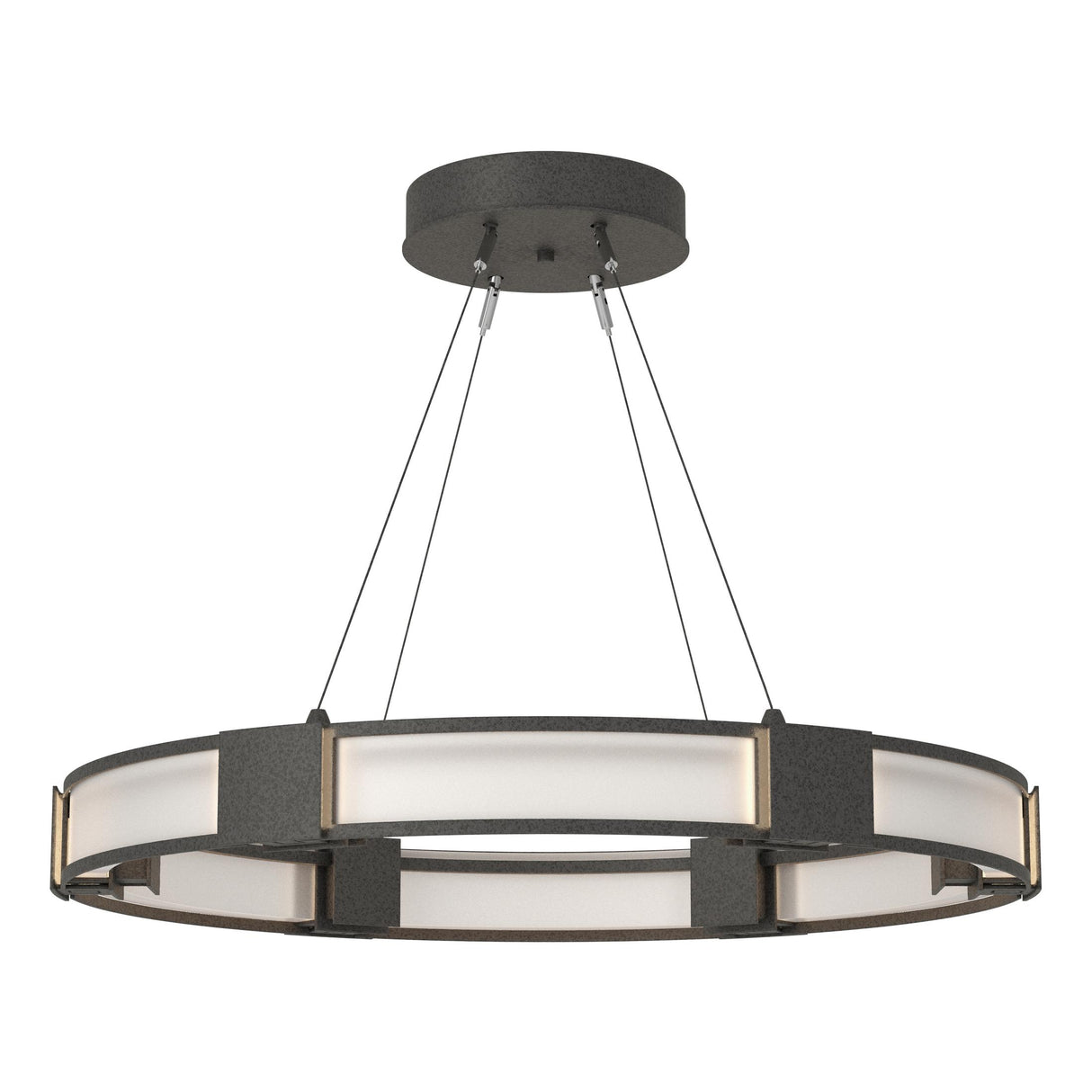 Hubbardton Forge 2022 Natural Iron Frosted Glass (FD) Standard Aura Glass Pendant