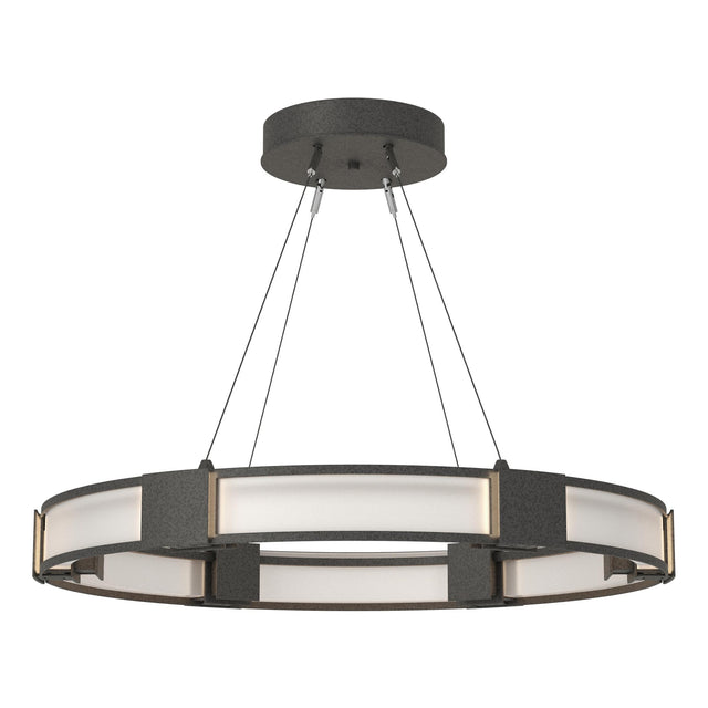 Hubbardton Forge 2022 Natural Iron Frosted Glass (FD) Standard Aura Glass Pendant