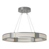 Hubbardton Forge 2022 Vintage Platinum Frosted Glass (FD) Standard Aura Glass Pendant