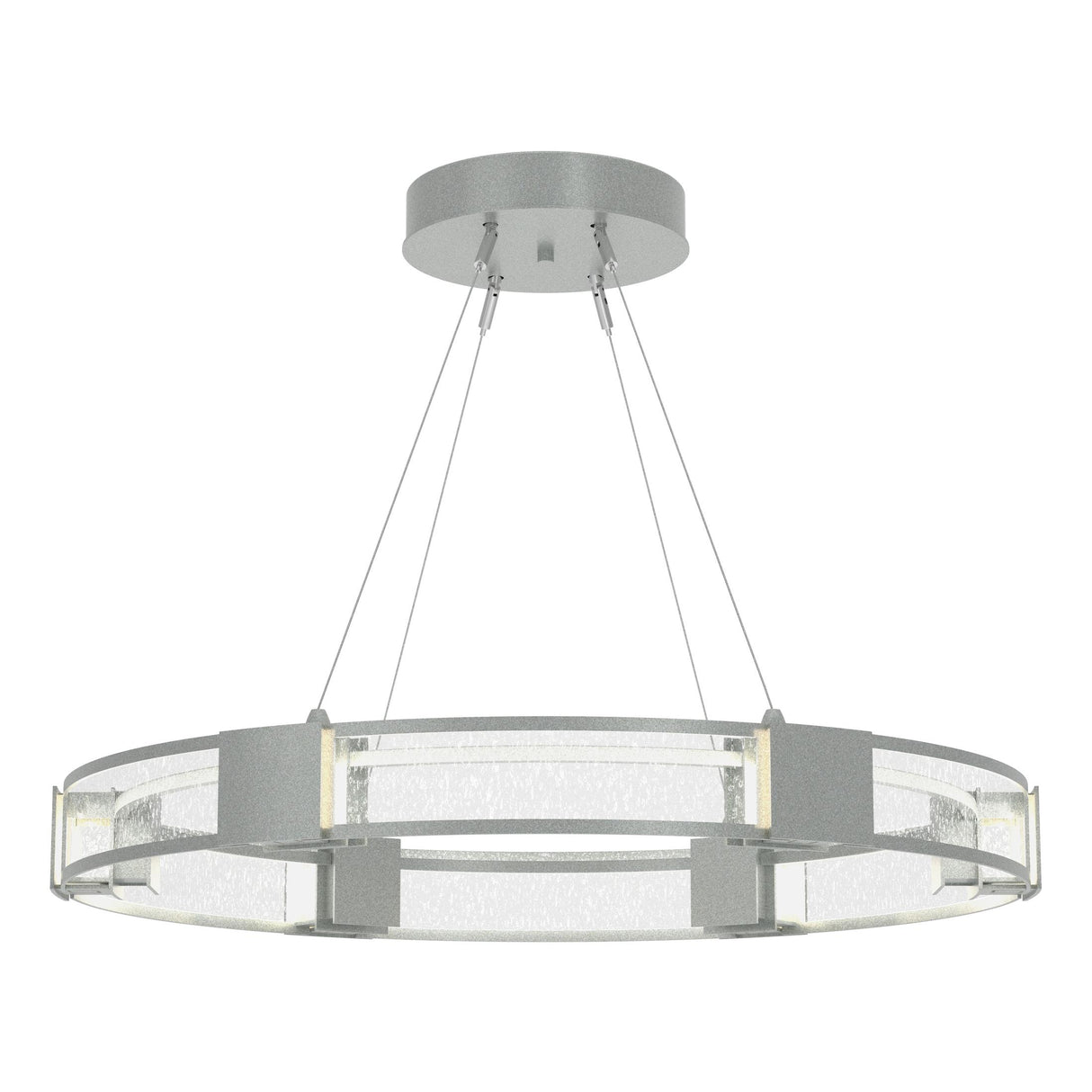 Hubbardton Forge 2022 Vintage Platinum Seeded Clear Glass (II) Standard Aura Glass Pendant