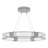 Hubbardton Forge 2022 Vintage Platinum Seeded Clear Glass (II) Standard Aura Glass Pendant