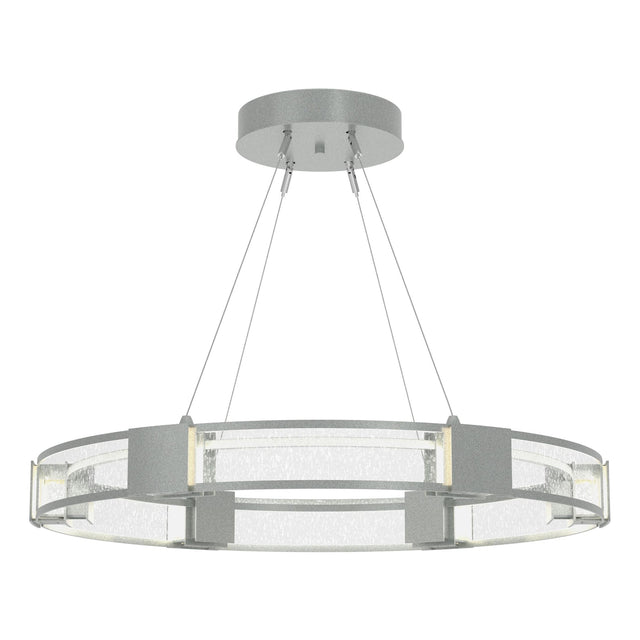 Hubbardton Forge 2022 Vintage Platinum Seeded Clear Glass (II) Standard Aura Glass Pendant