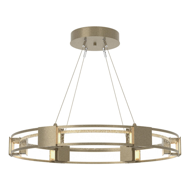 Hubbardton Forge 2022 Soft Gold Seeded Clear Glass (II) Standard Aura Glass Pendant