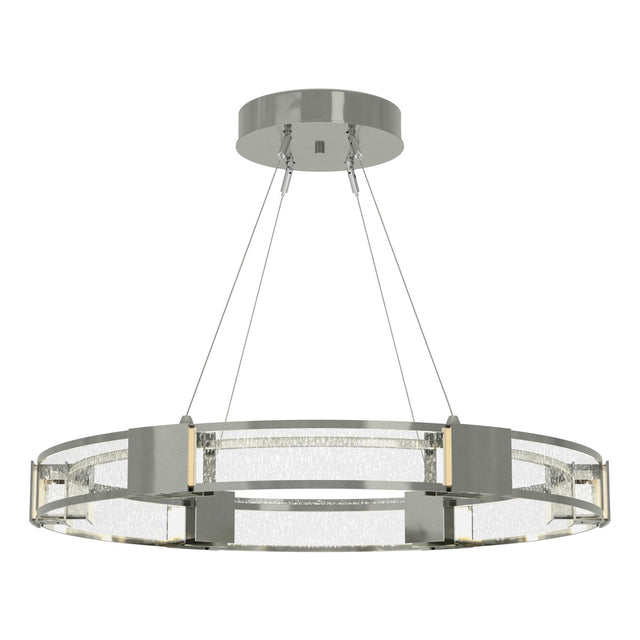 Hubbardton Forge 2022 Sterling Seeded Clear Glass (II) Standard Aura Glass Pendant