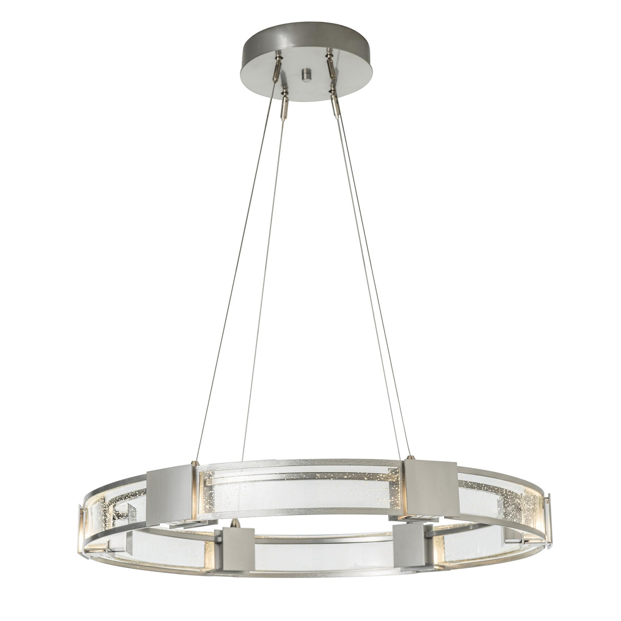 Hubbardton Forge 2022 Sterling Seeded Clear Glass (II) Standard Aura Glass Pendant