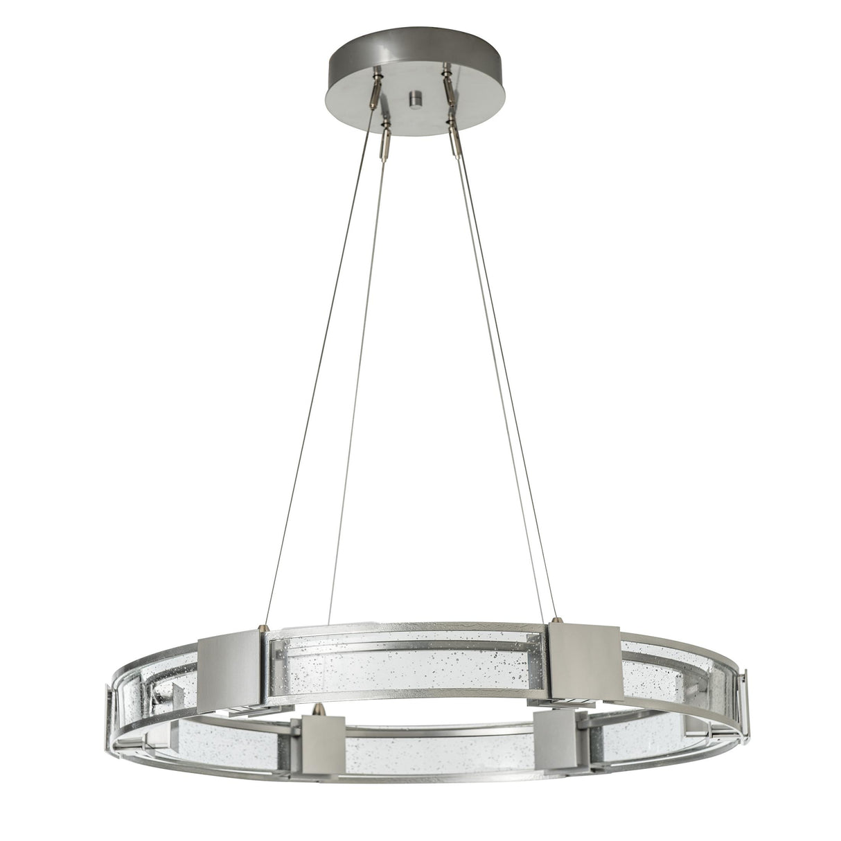 Hubbardton Forge 2022 Sterling Seeded Clear Glass (II) Standard Aura Glass Pendant