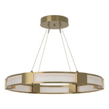 Hubbardton Forge 2022 Modern Brass Frosted Glass (FD) Standard Aura Glass Pendant