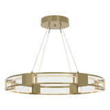 Hubbardton Forge 2022 Modern Brass Seeded Clear Glass (II) Standard Aura Glass Pendant