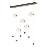 Hubbardton Forge 2020 Bronze Opal Glass (GG) Standard Abacus 5-Light LED Pendant