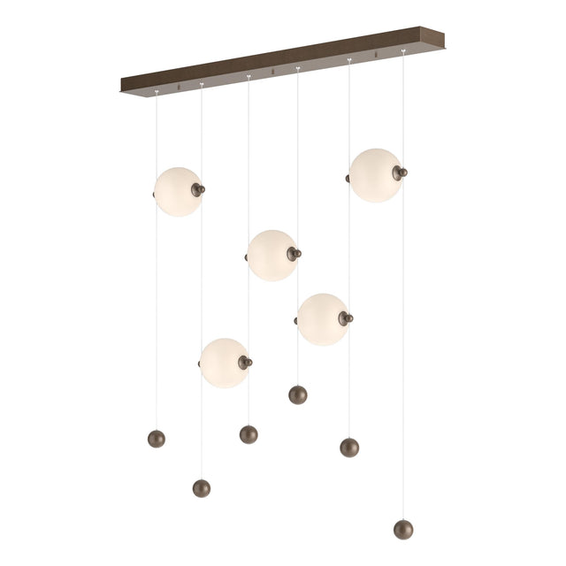 Hubbardton Forge 2020 Bronze Opal Glass (GG) Standard Abacus 5-Light LED Pendant