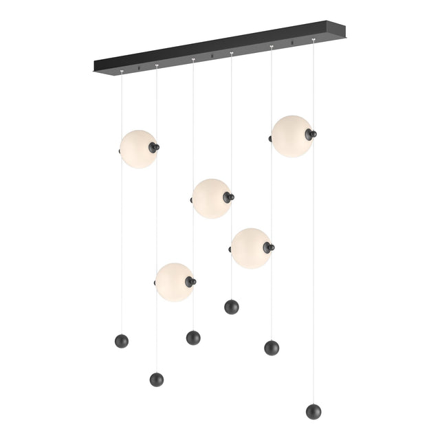 Hubbardton Forge 2020 Black Opal Glass (GG) Standard Abacus 5-Light LED Pendant