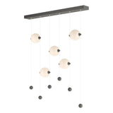 Hubbardton Forge 2020 Natural Iron Opal Glass (GG) Standard Abacus 5-Light LED Pendant