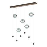 Hubbardton Forge 2020 Bronze Cool Grey Glass (YL) Standard Abacus 5-Light LED Pendant