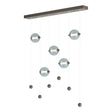 Hubbardton Forge 2020 Dark Smoke Cool Grey Glass (YL) Standard Abacus 5-Light LED Pendant