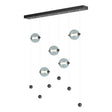 Hubbardton Forge 2020 Black Cool Grey Glass (YL) Standard Abacus 5-Light LED Pendant