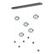 Hubbardton Forge 2020 Natural Iron Cool Grey Glass (YL) Standard Abacus 5-Light LED Pendant