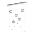 Hubbardton Forge 2020 Vintage Platinum Cool Grey Glass (YL) Standard Abacus 5-Light LED Pendant