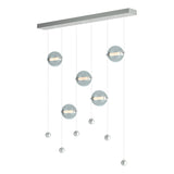 Hubbardton Forge 2020 Vintage Platinum Cool Grey Glass (YL) Standard Abacus 5-Light LED Pendant