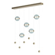 Hubbardton Forge 2020 Soft Gold Cool Grey Glass (YL) Standard Abacus 5-Light LED Pendant