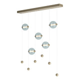 Hubbardton Forge 2020 Soft Gold Cool Grey Glass (YL) Standard Abacus 5-Light LED Pendant