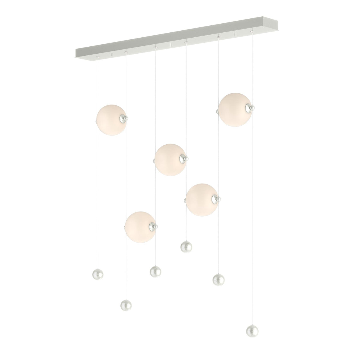Hubbardton Forge 2020 Sterling Opal Glass (GG) Standard Abacus 5-Light LED Pendant