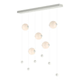 Hubbardton Forge 2020 Sterling Opal Glass (GG) Standard Abacus 5-Light LED Pendant